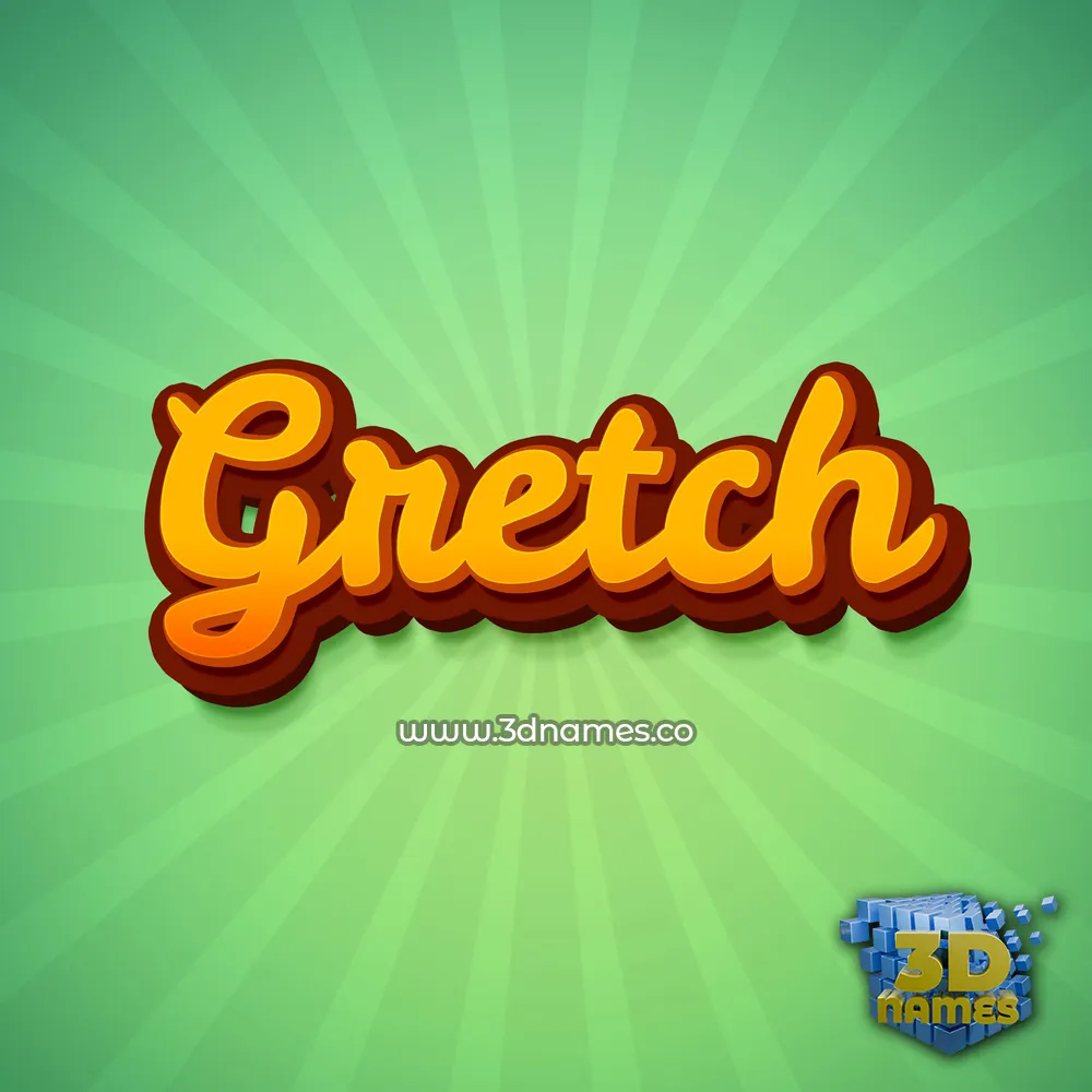 gretch in Green Rays style - 3D name wallpaper
