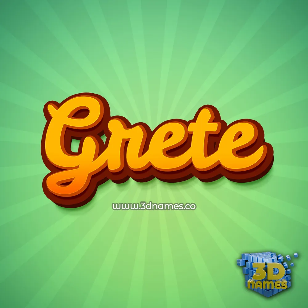 grete in Green Rays style - 3D name wallpaper