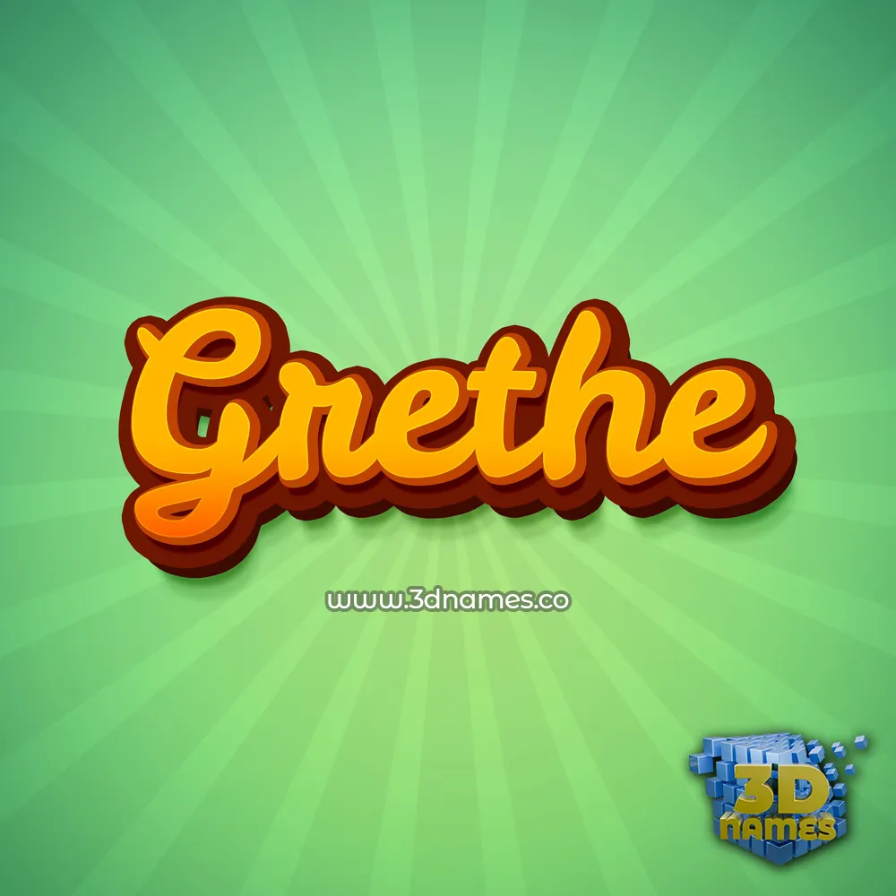 grethe in Green Rays style - 3D name wallpaper