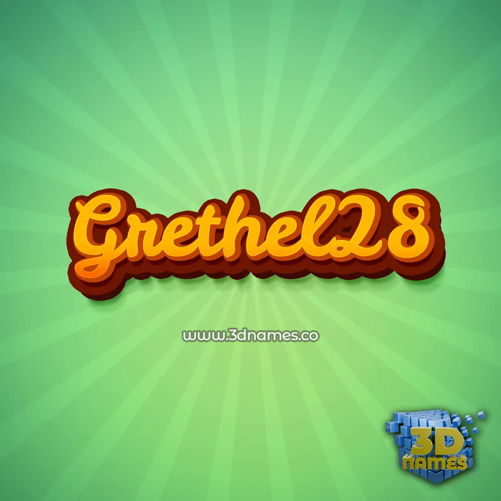 grethel28 in Green Rays style - 3D name wallpaper