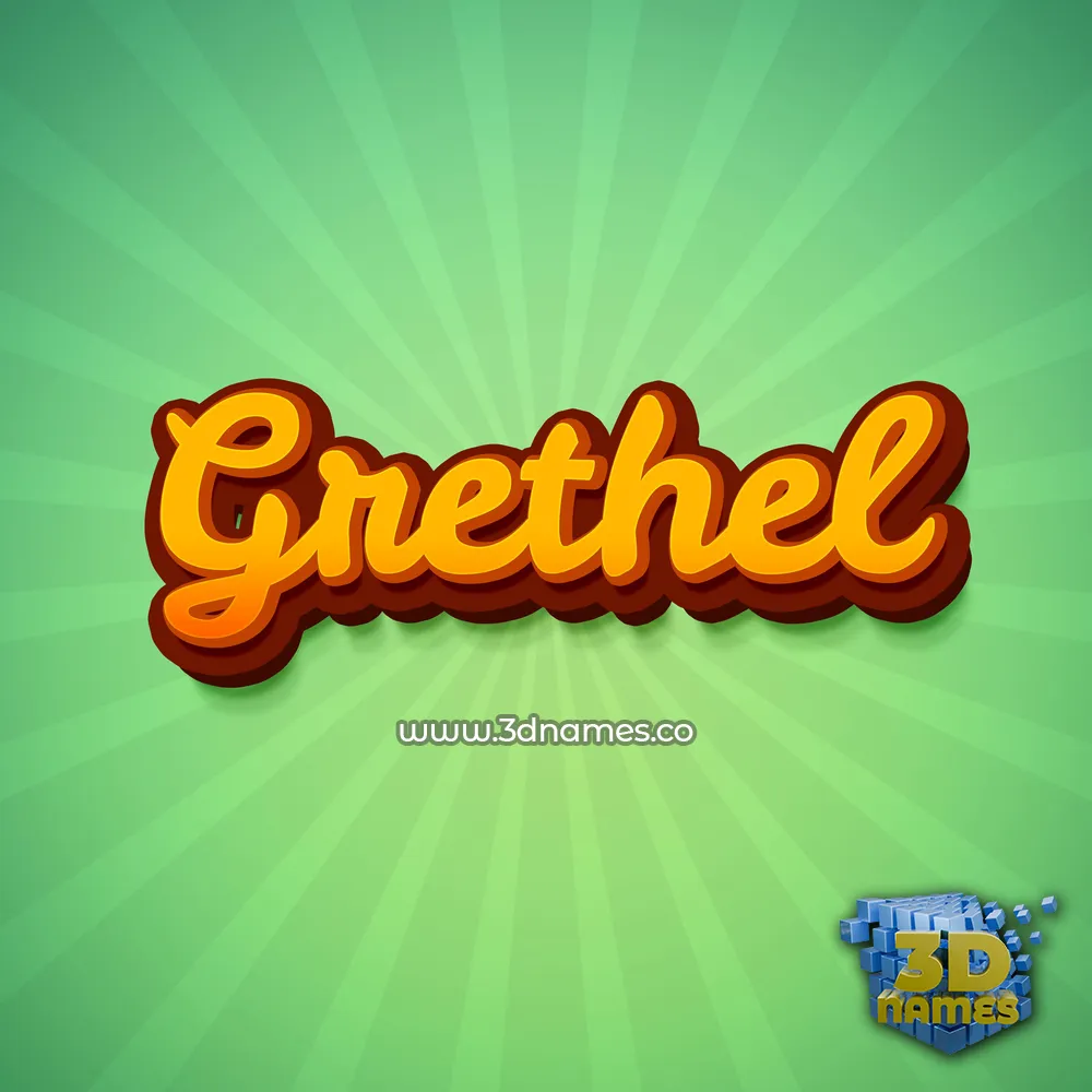 grethel in Green Rays style - 3D name wallpaper