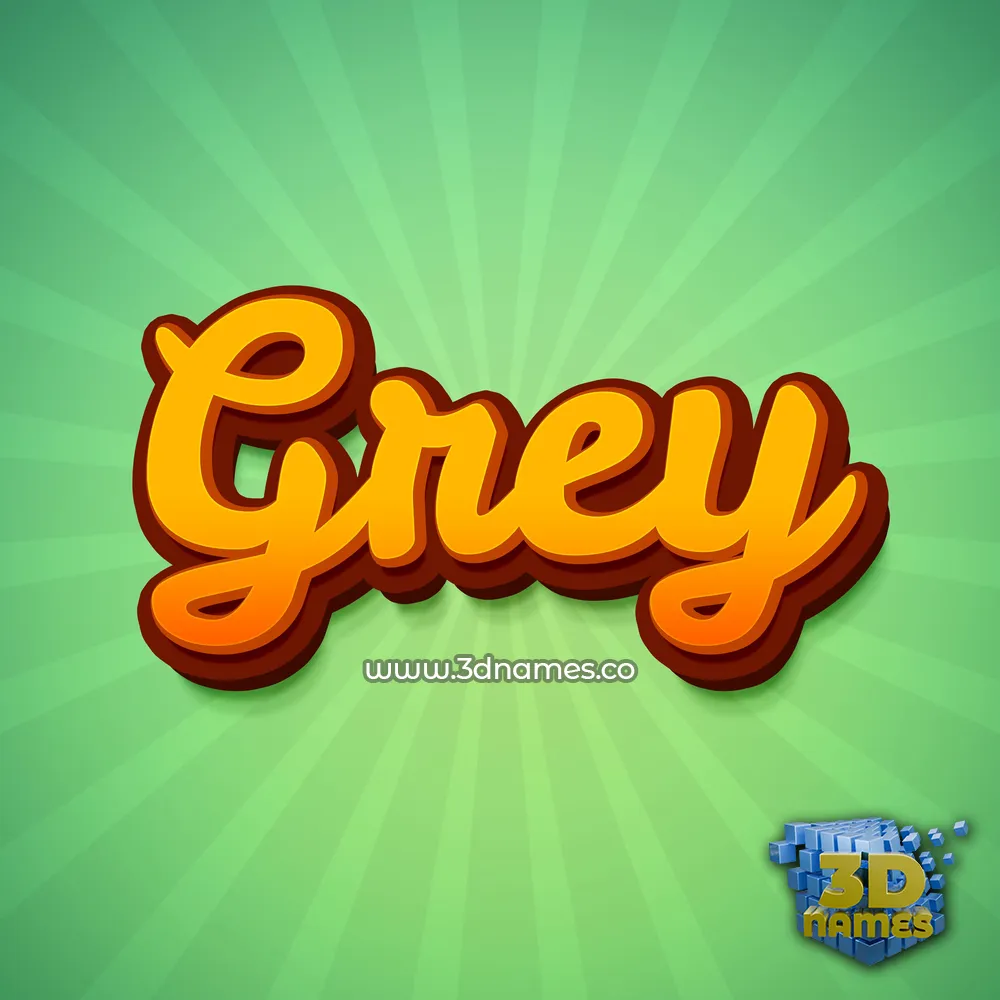 grey in Green Rays style - 3D name wallpaper
