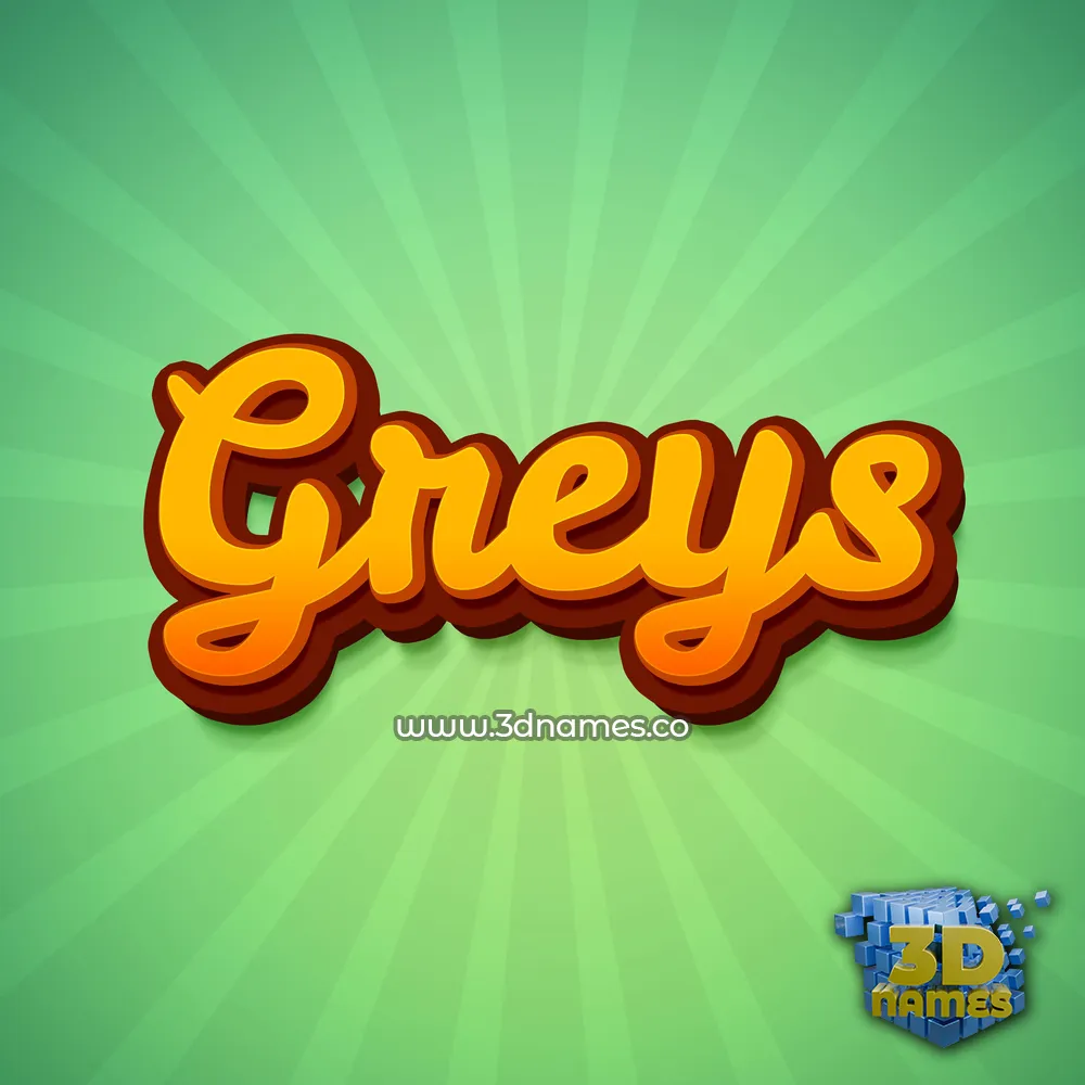 greys in Green Rays style - 3D name wallpaper