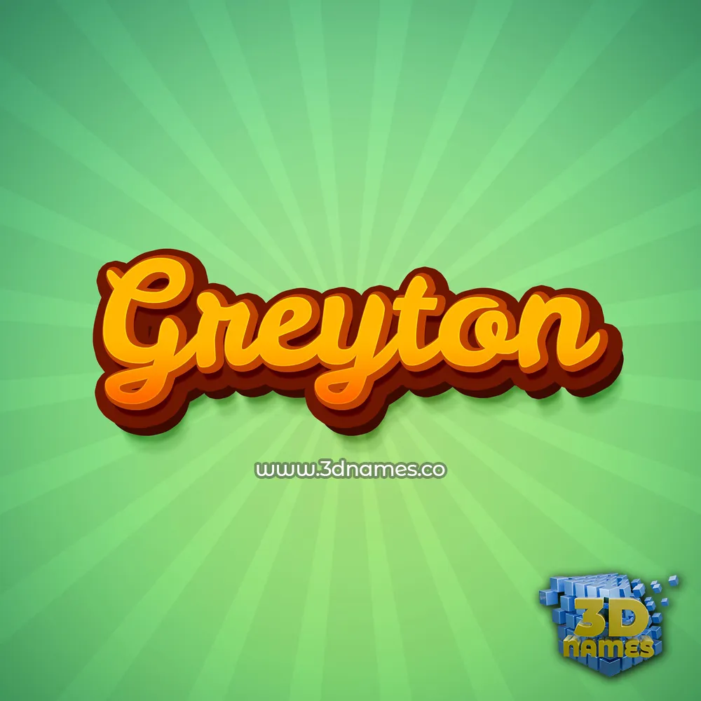 greyton in Green Rays style - 3D name wallpaper