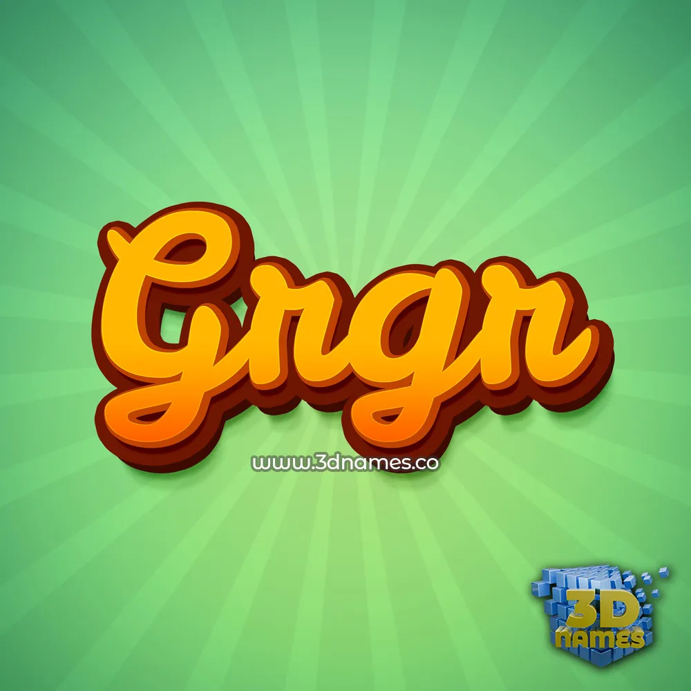 grgr in Green Rays style - 3D name wallpaper