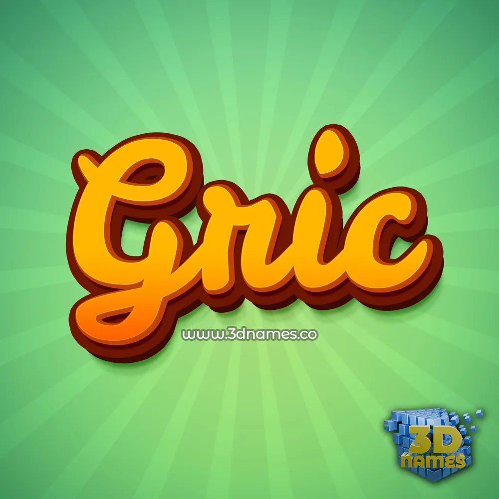 gric in Green Rays style - 3D name wallpaper