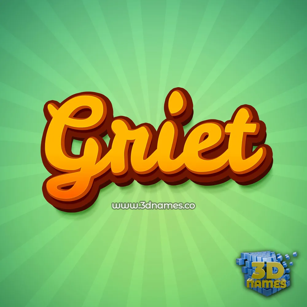 griet in Green Rays style - 3D name wallpaper