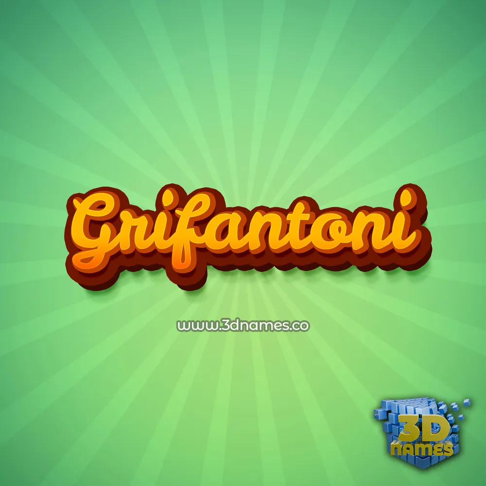 grifantoni in Green Rays style - 3D name wallpaper