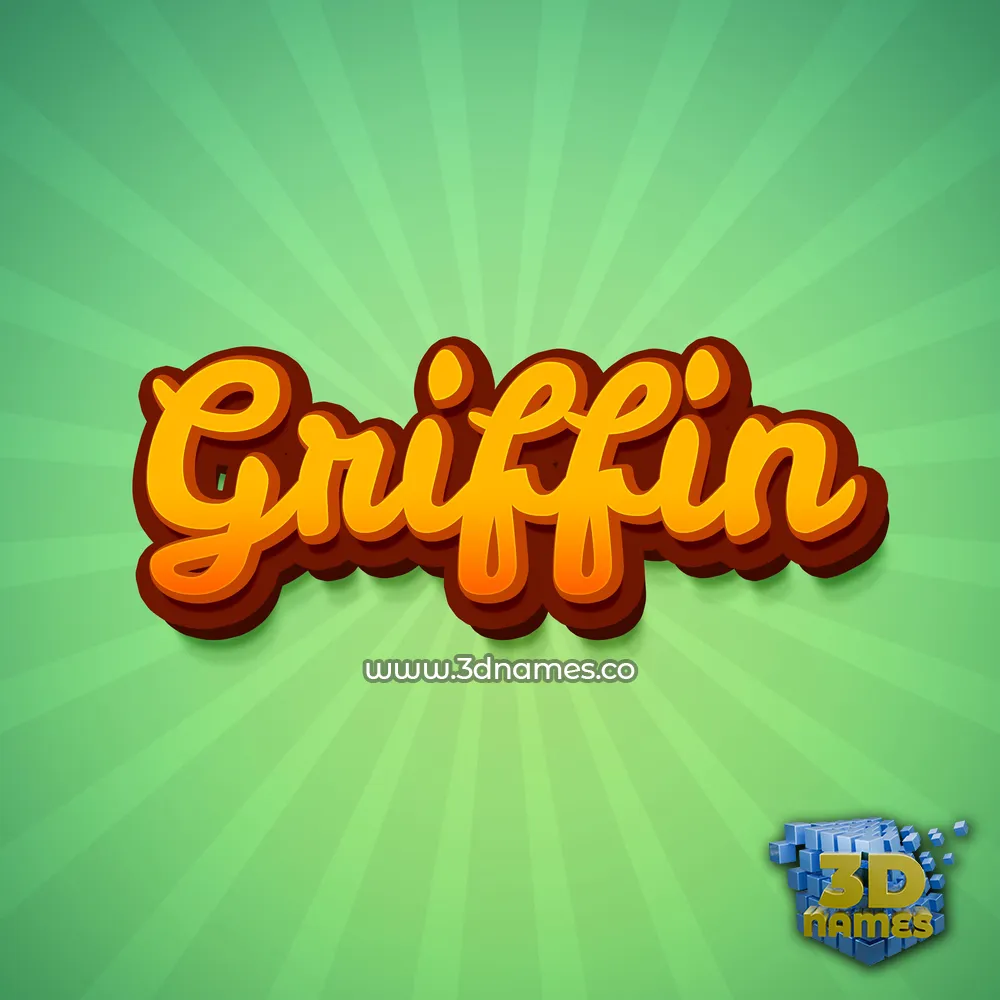 griffin in Green Rays style - 3D name wallpaper
