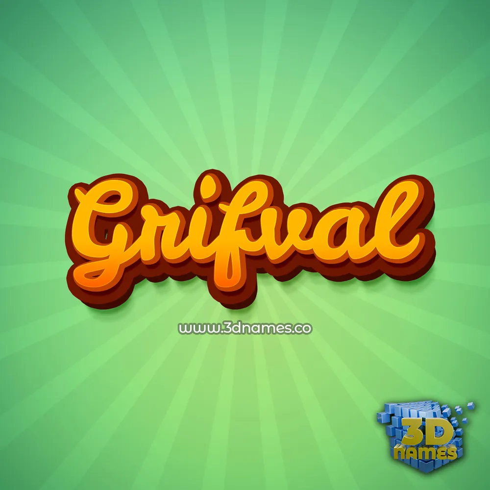 grifval in Green Rays style - 3D name wallpaper