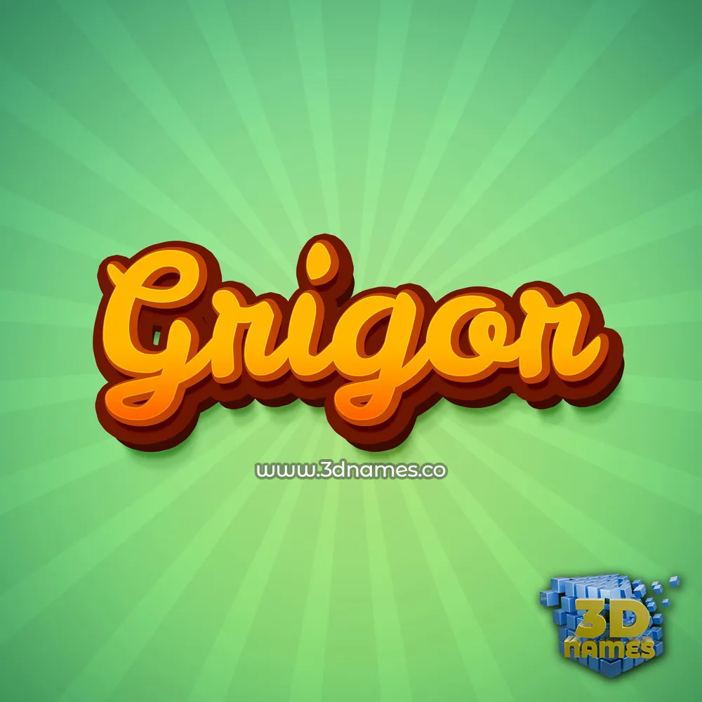 grigor in Green Rays style - 3D name wallpaper
