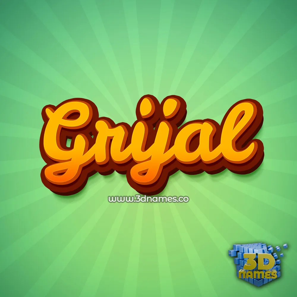grijal in Green Rays style - 3D name wallpaper