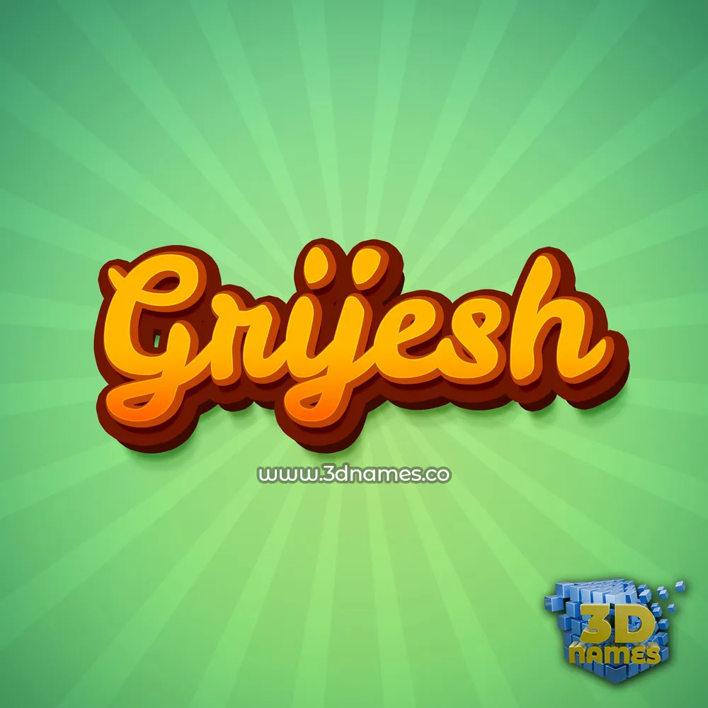grijesh in Green Rays style - 3D name wallpaper