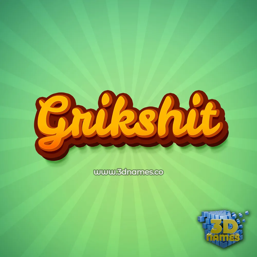 grikshit in Green Rays style - 3D name wallpaper