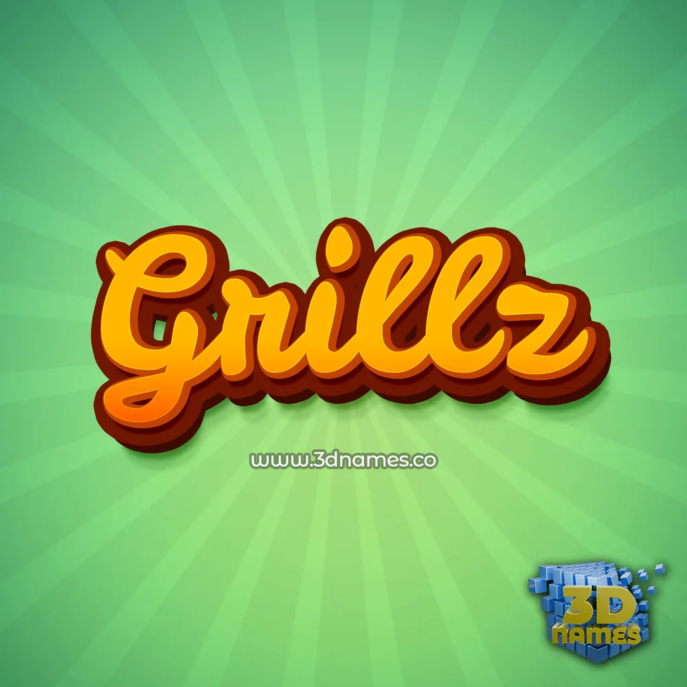 grillz in Green Rays style - 3D name wallpaper