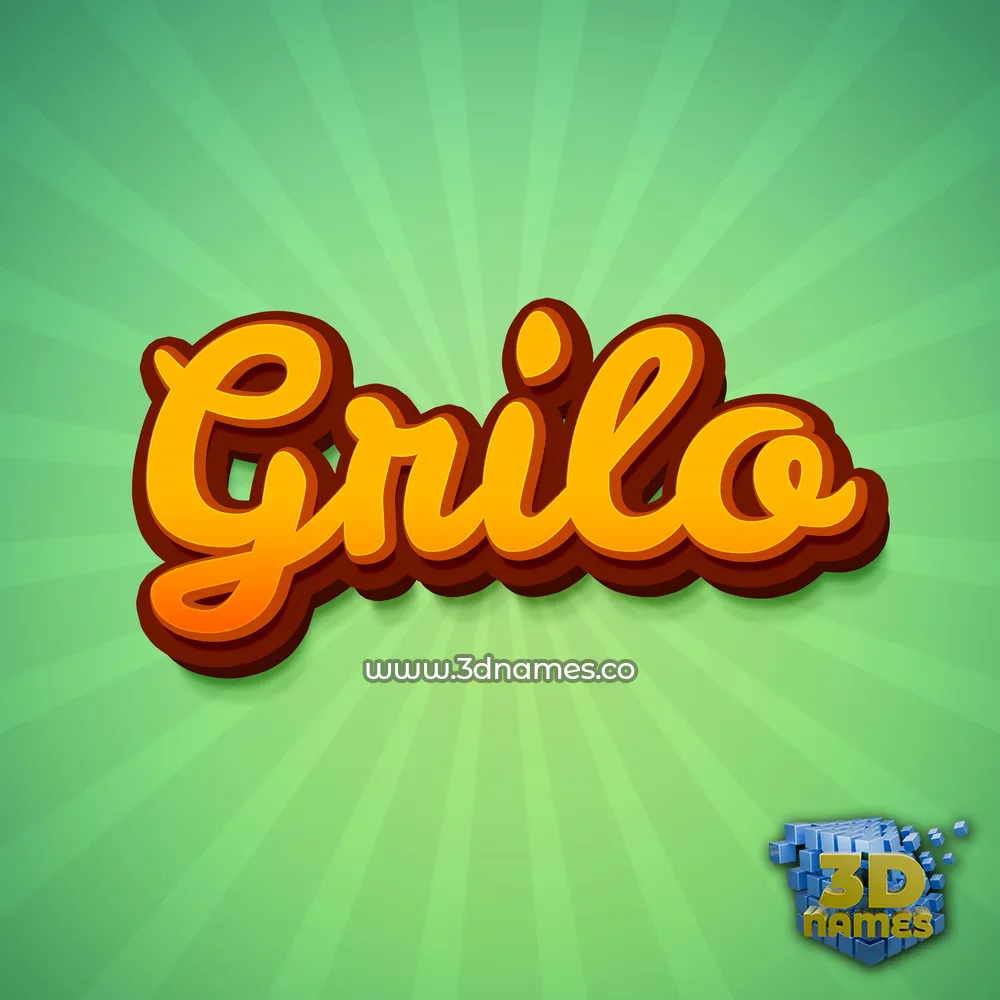 grilo in Green Rays style - 3D name wallpaper