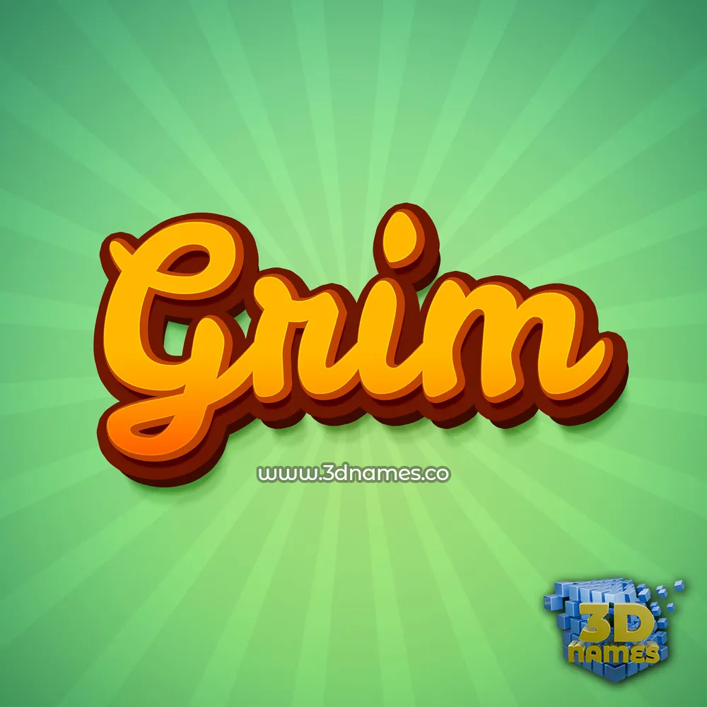 grim in Green Rays style - 3D name wallpaper