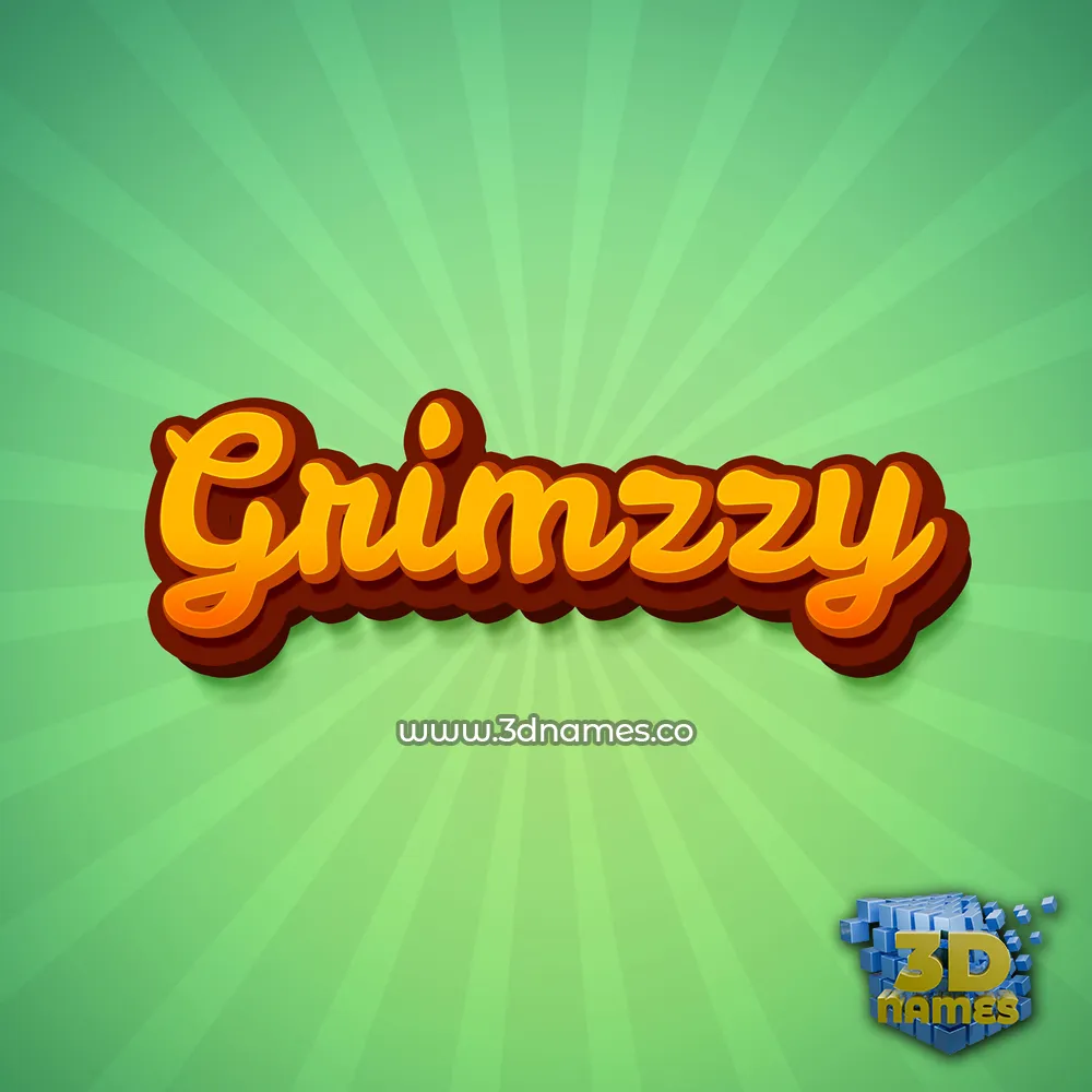 grimzzy in Green Rays style - 3D name wallpaper