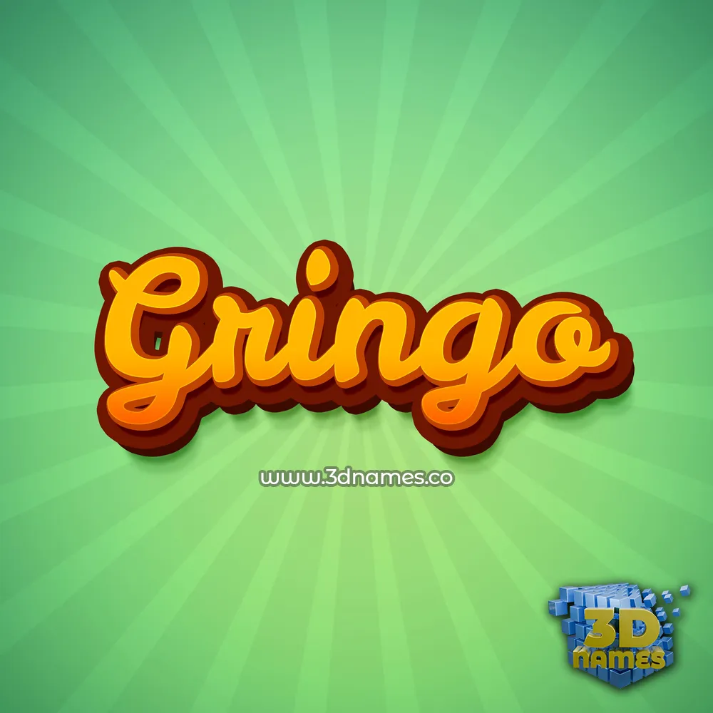 gringo in Green Rays style - 3D name wallpaper