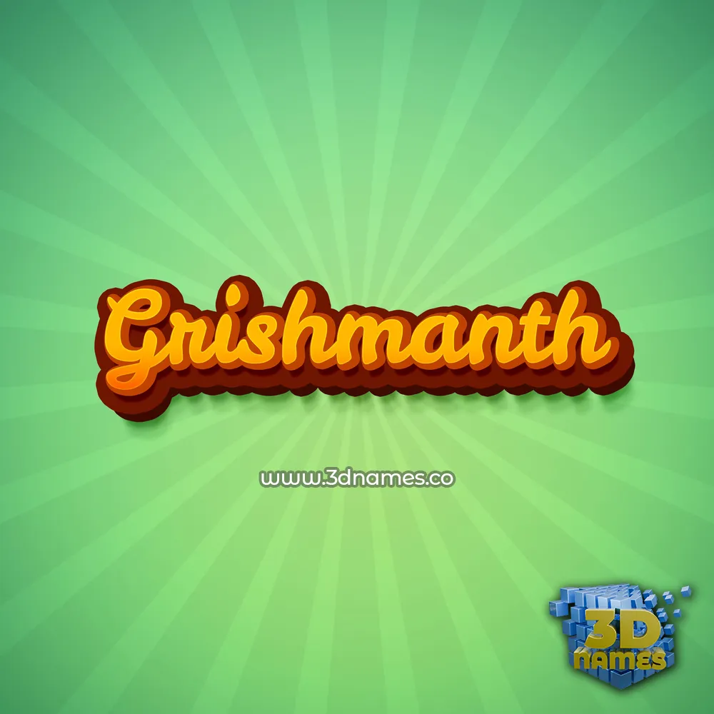 grishmanth in Green Rays style - 3D name wallpaper