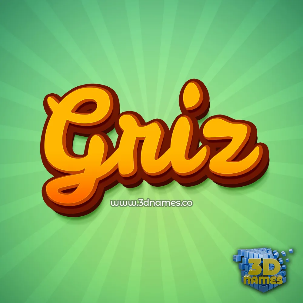 griz in Green Rays style - 3D name wallpaper