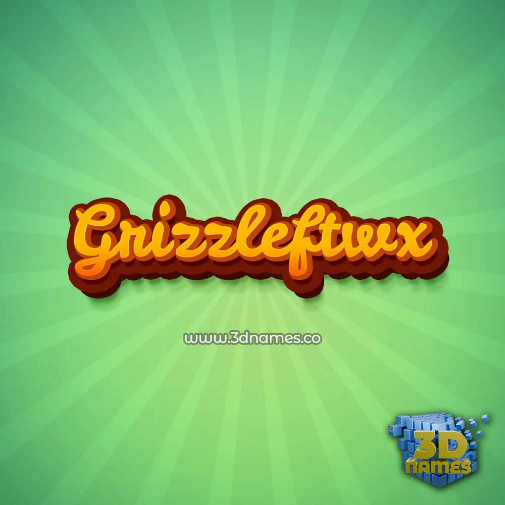 grizzleftwx in Green Rays style - 3D name wallpaper