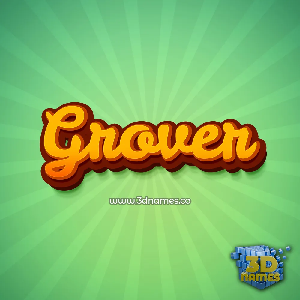 grover in Green Rays style - 3D name wallpaper
