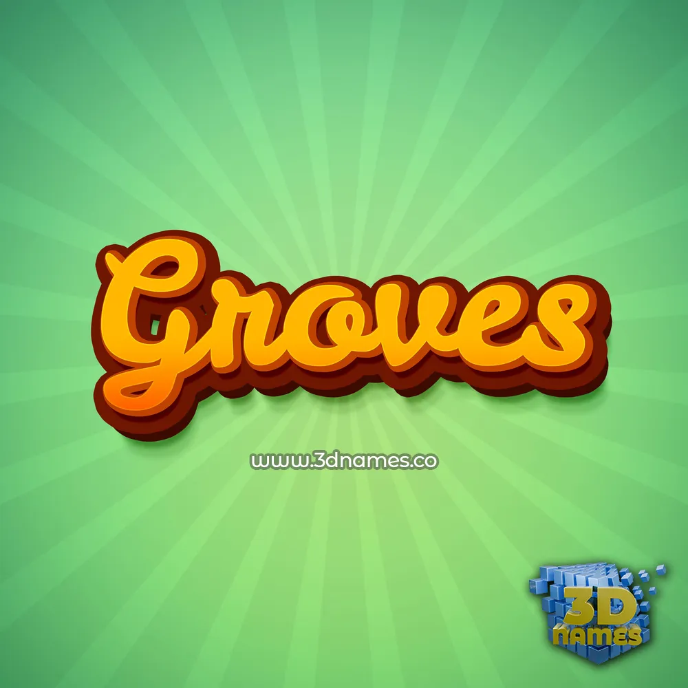 groves in Green Rays style - 3D name wallpaper