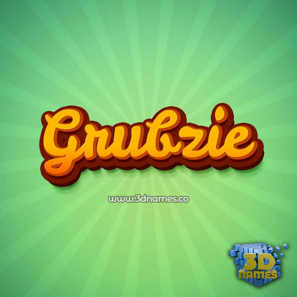 grubzie in Green Rays style - 3D name wallpaper