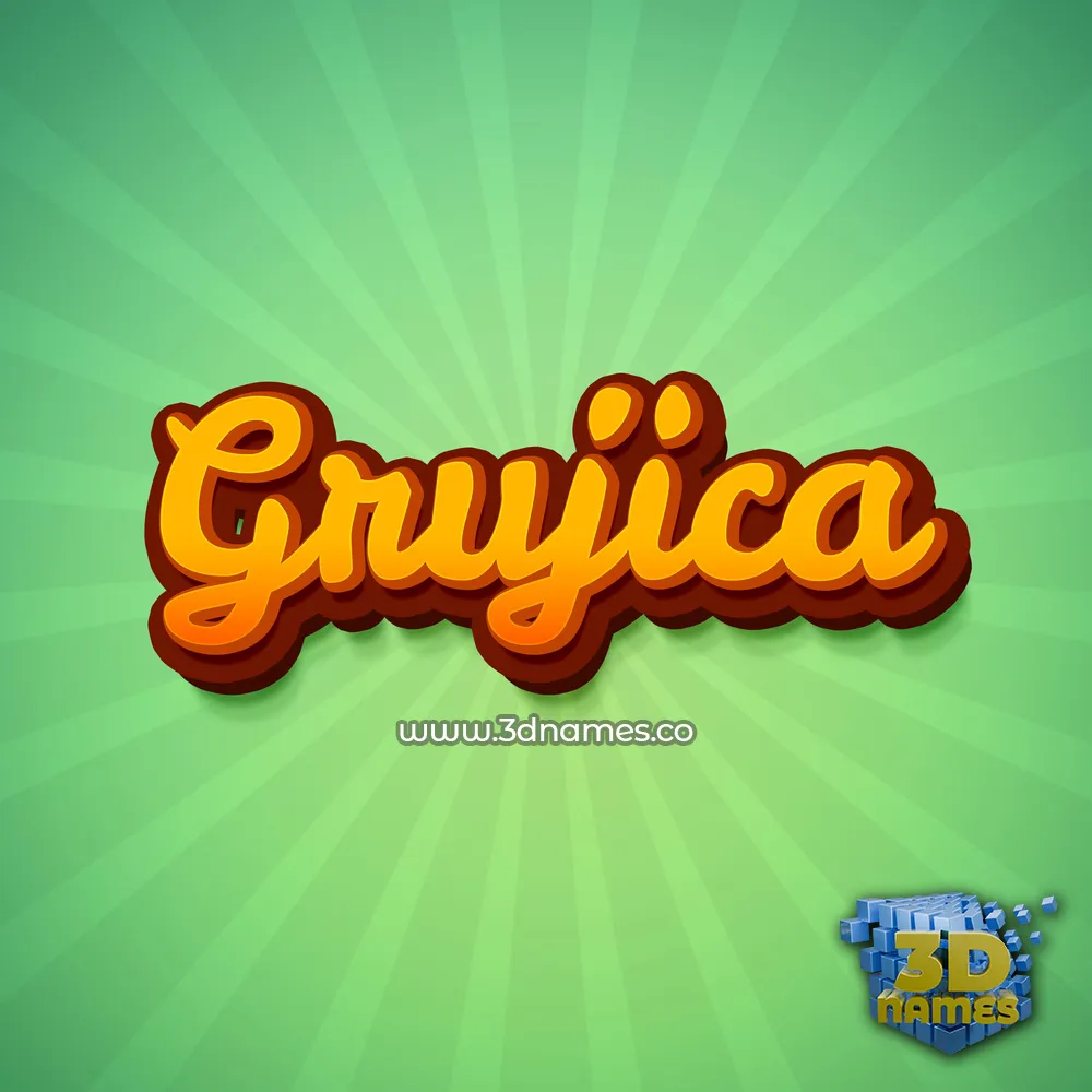 grujica in Green Rays style - 3D name wallpaper
