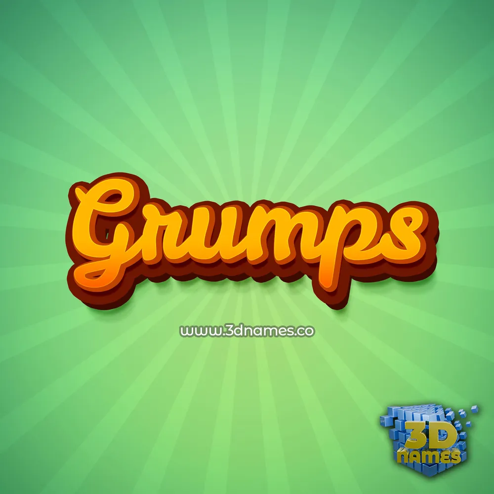grumps in Green Rays style - 3D name wallpaper