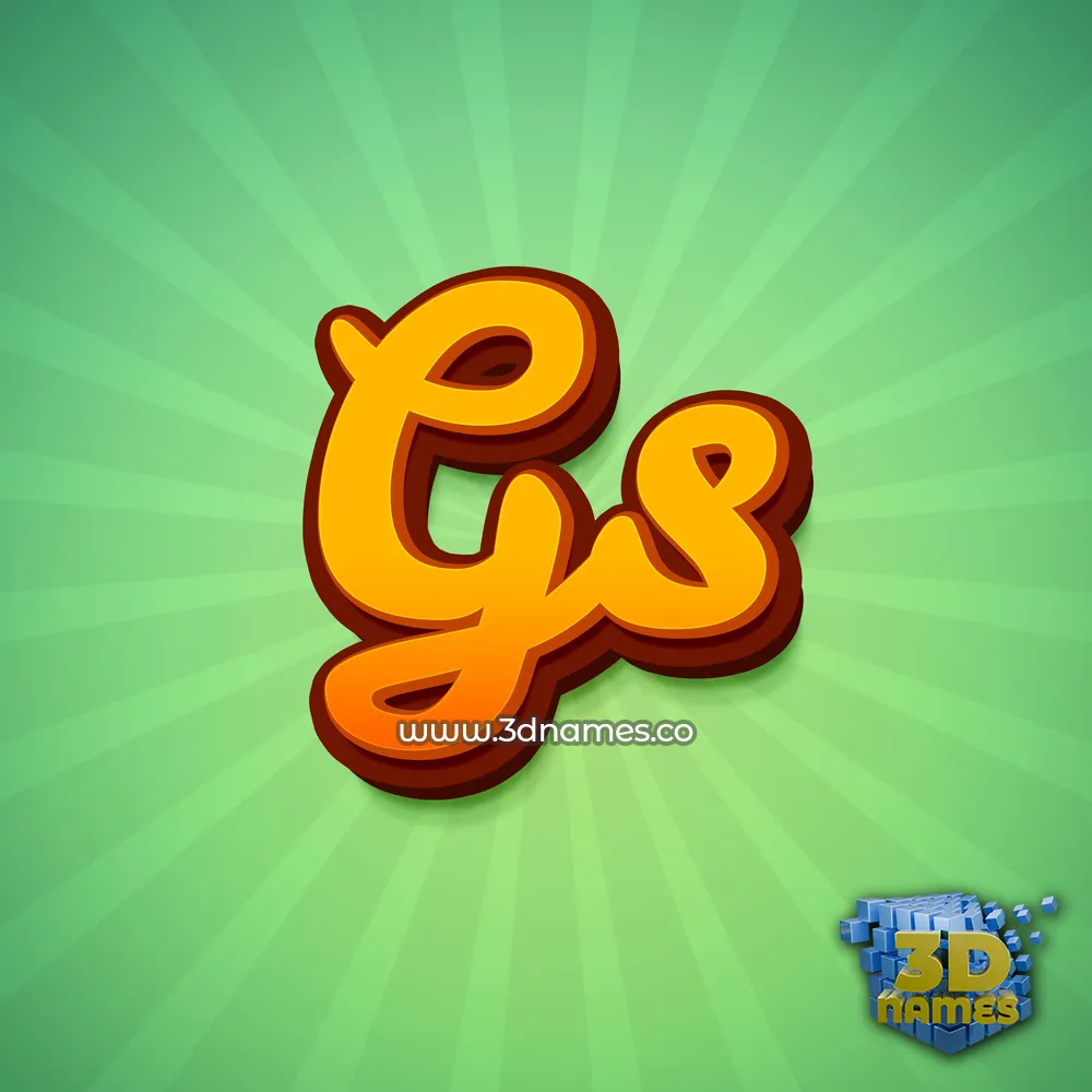 gs in Green Rays style - 3D name wallpaper