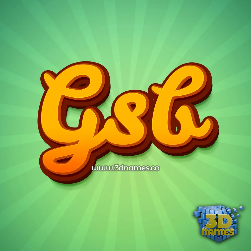 gsb in Green Rays style - 3D name wallpaper