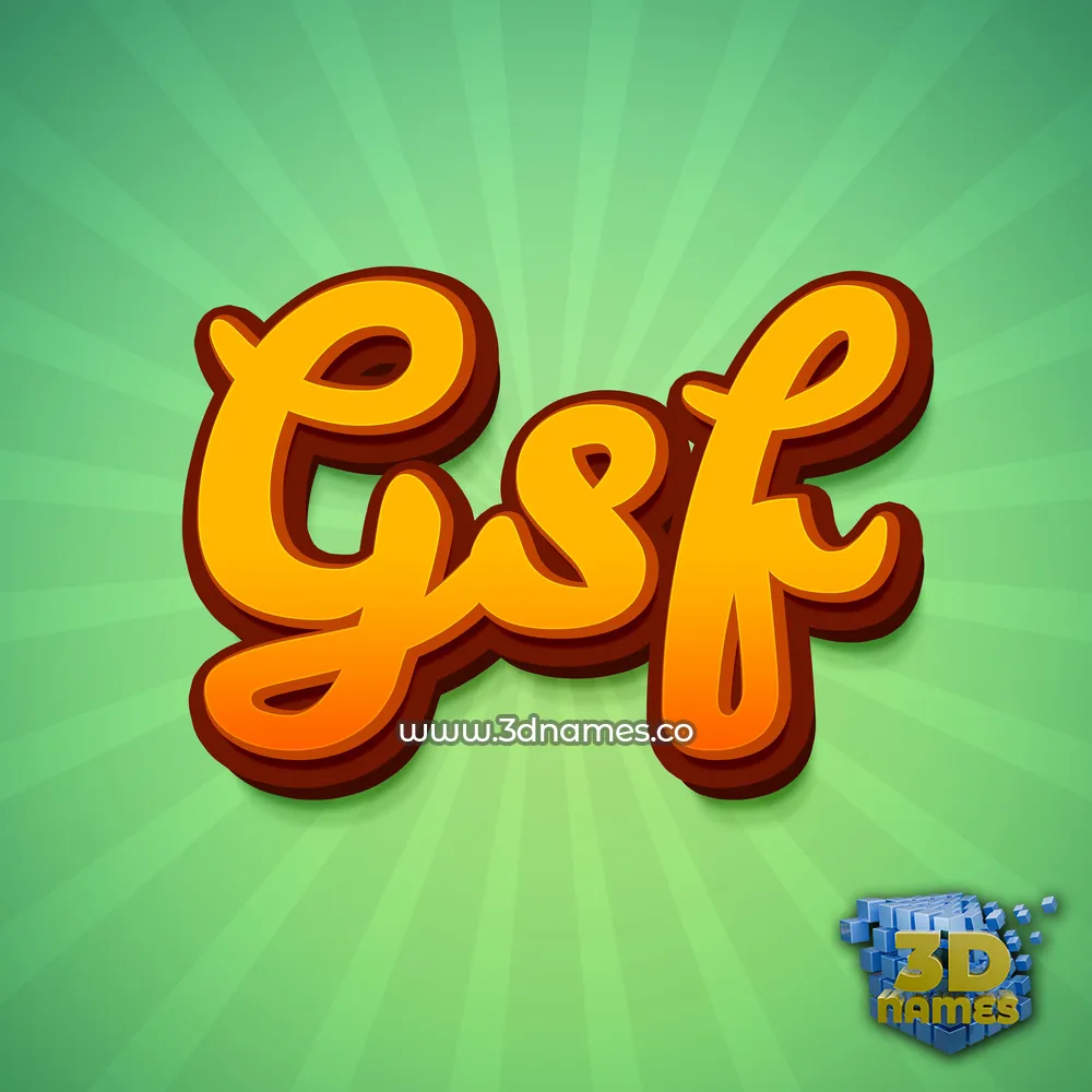 gsf in Green Rays style - 3D name wallpaper