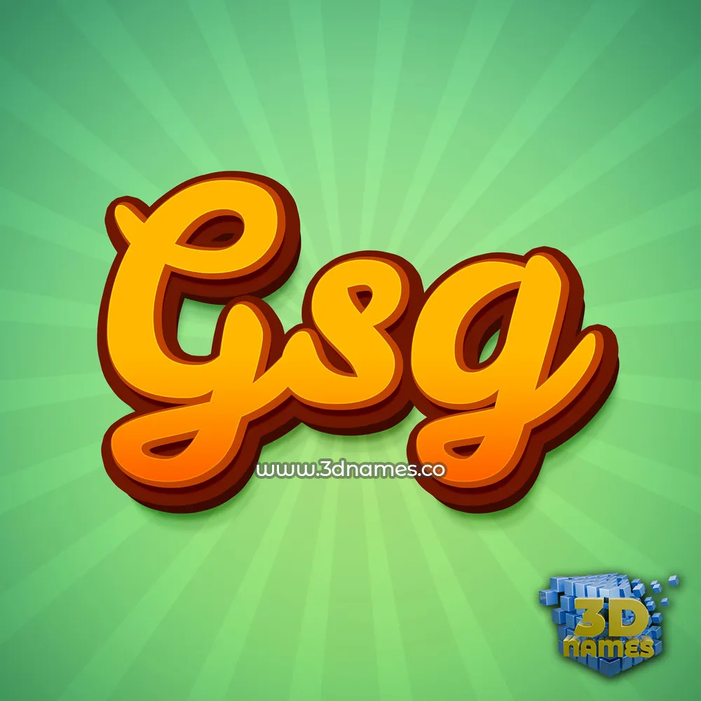gsg in Green Rays style - 3D name wallpaper
