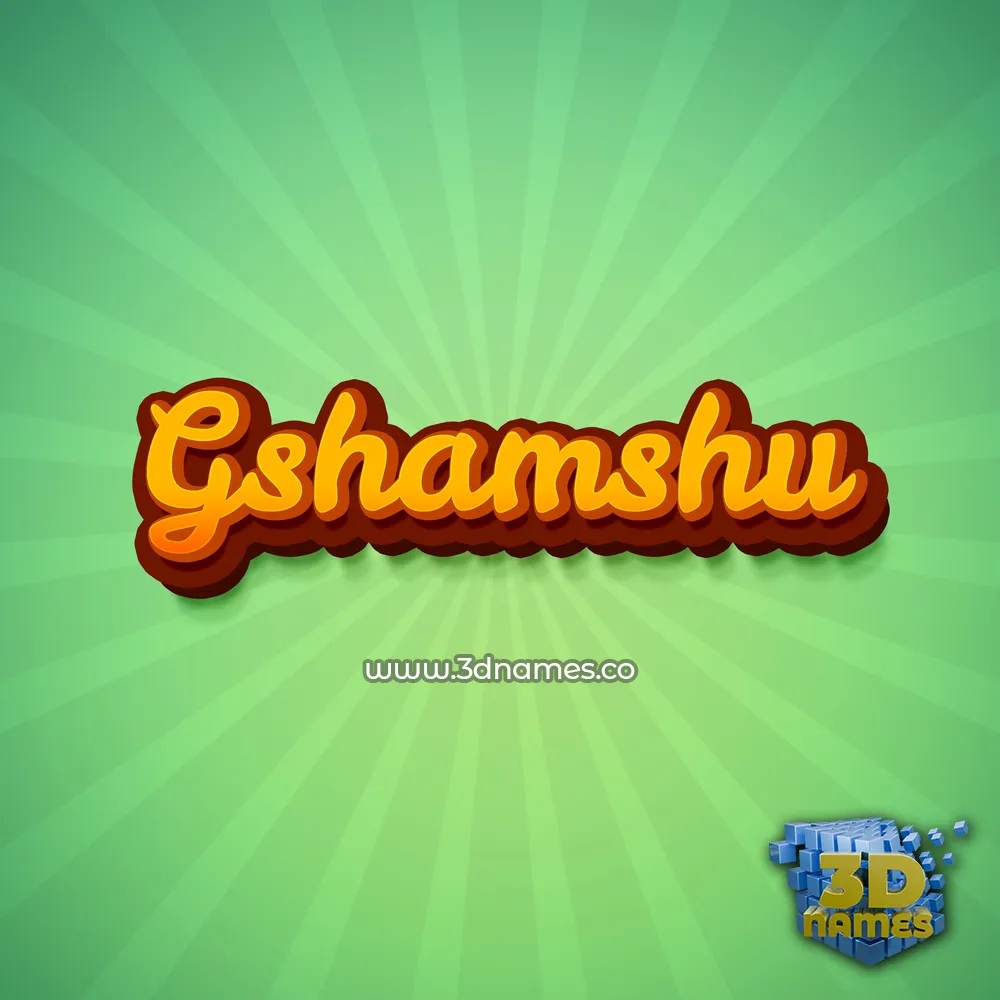 gshamshu in Green Rays style - 3D name wallpaper
