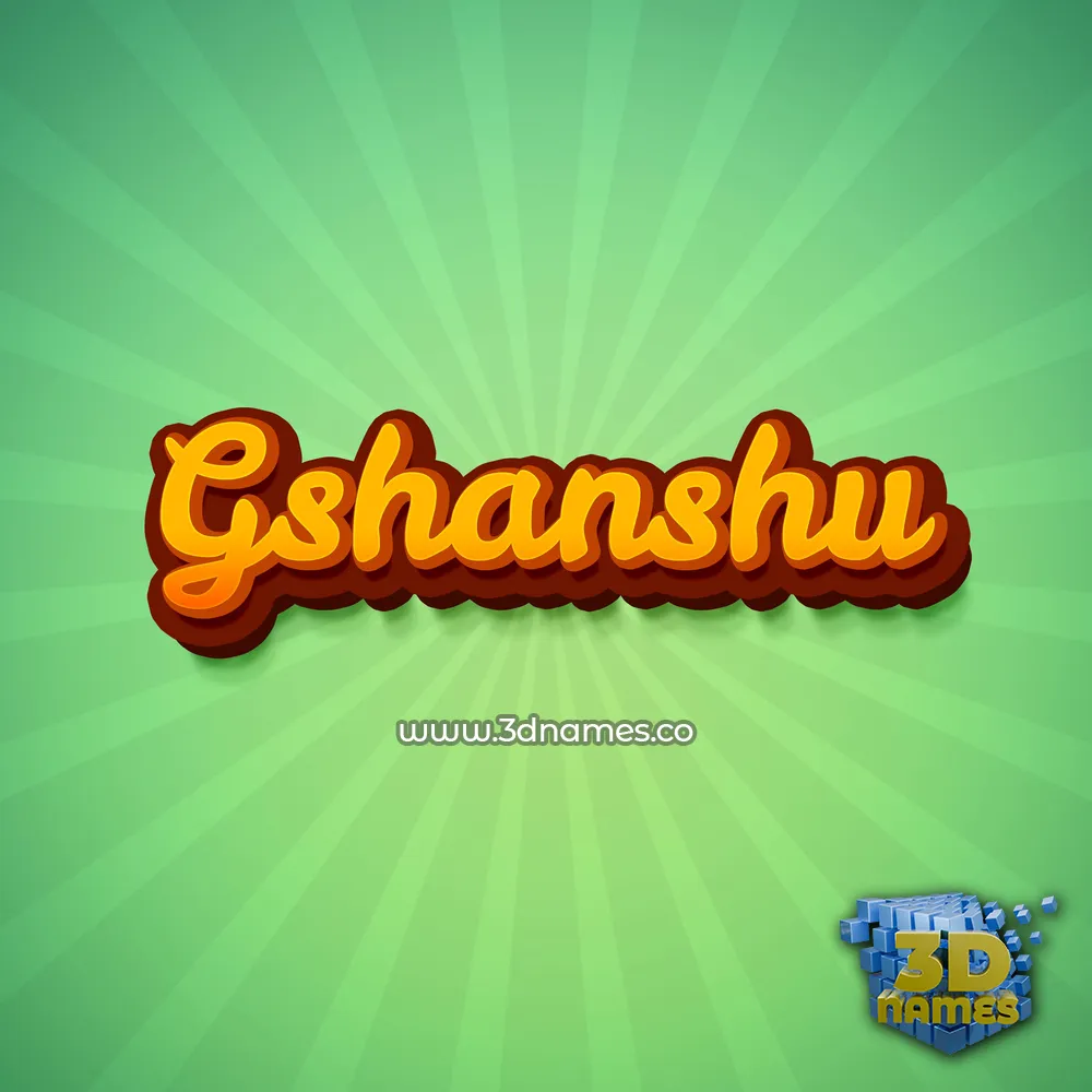 gshanshu in Green Rays style - 3D name wallpaper