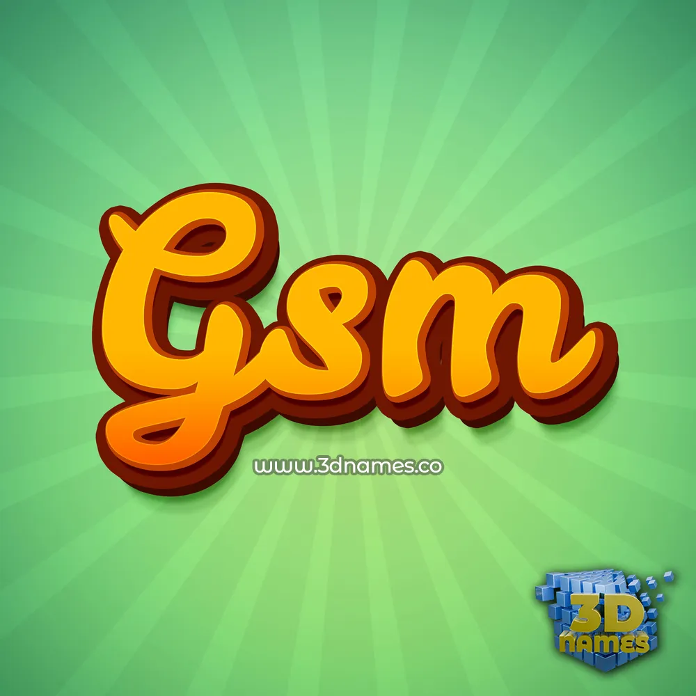 gsm in Green Rays style - 3D name wallpaper