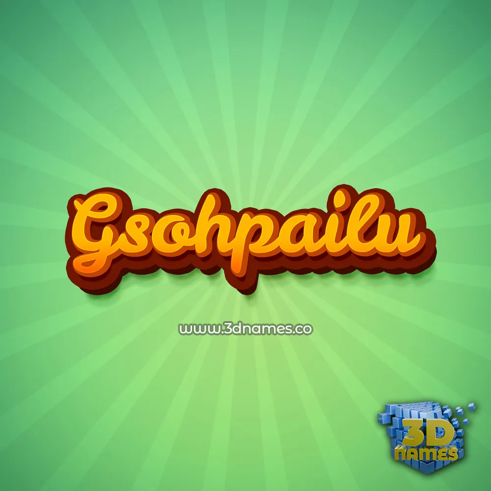 gsohpailu in Green Rays style - 3D name wallpaper