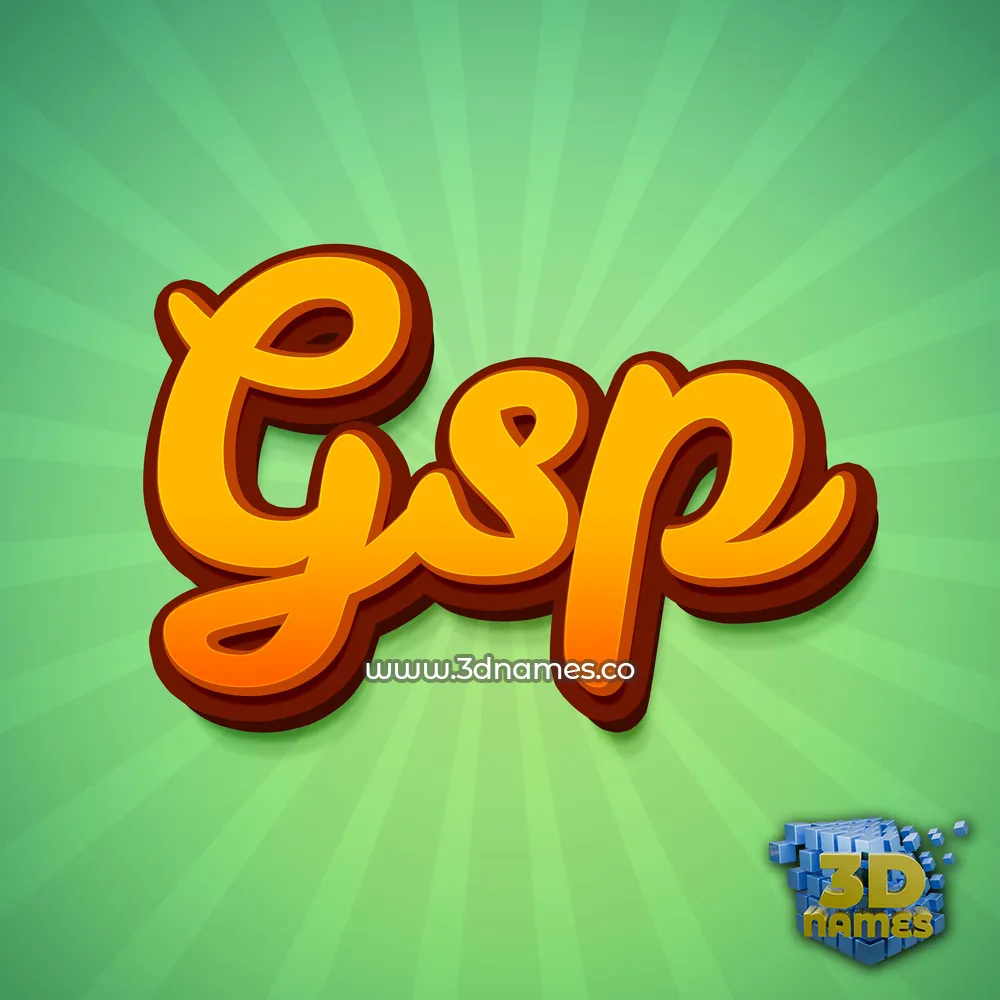 gsp in Green Rays style - 3D name wallpaper