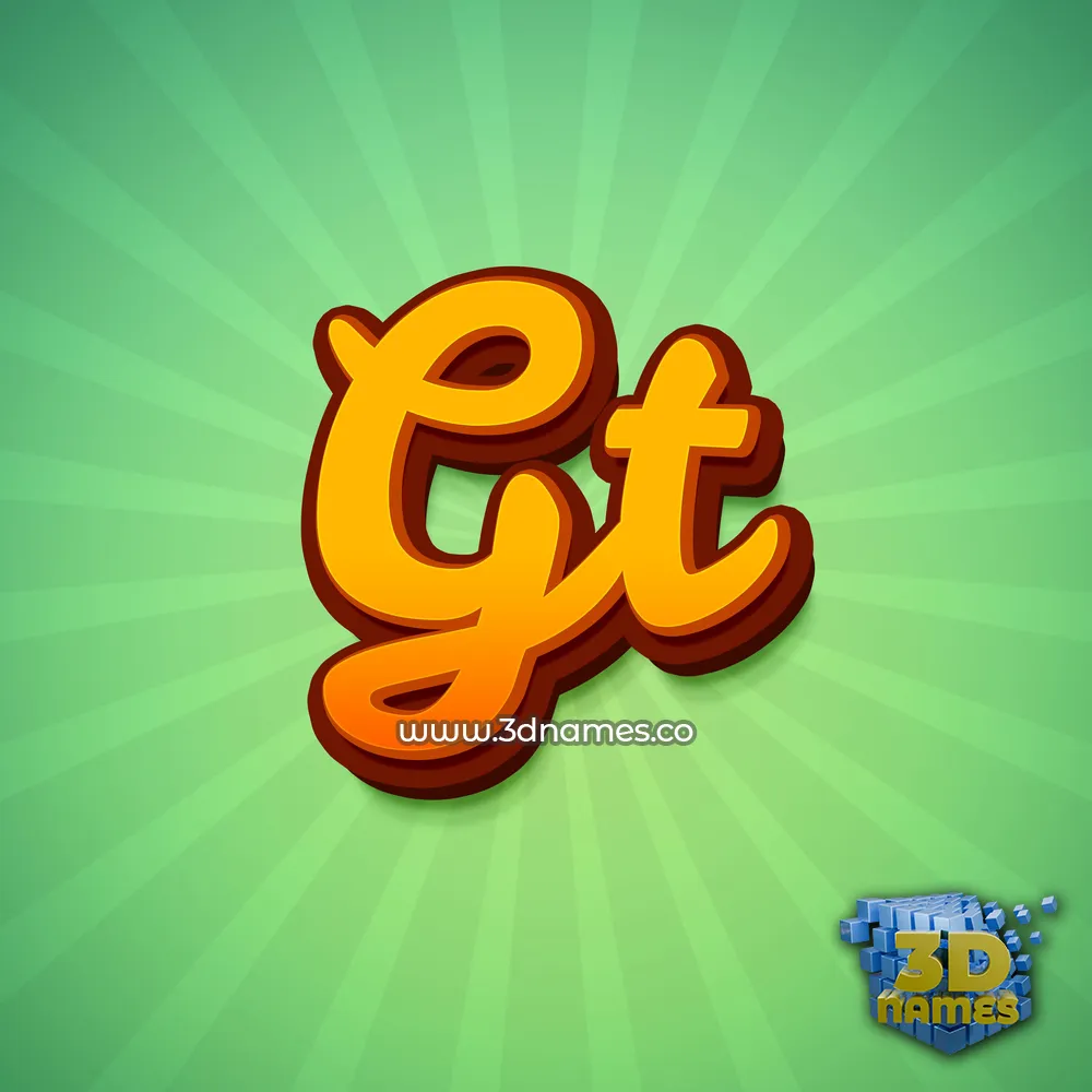 gt in Green Rays style - 3D name wallpaper