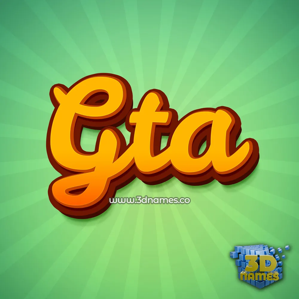 gta in Green Rays style - 3D name wallpaper