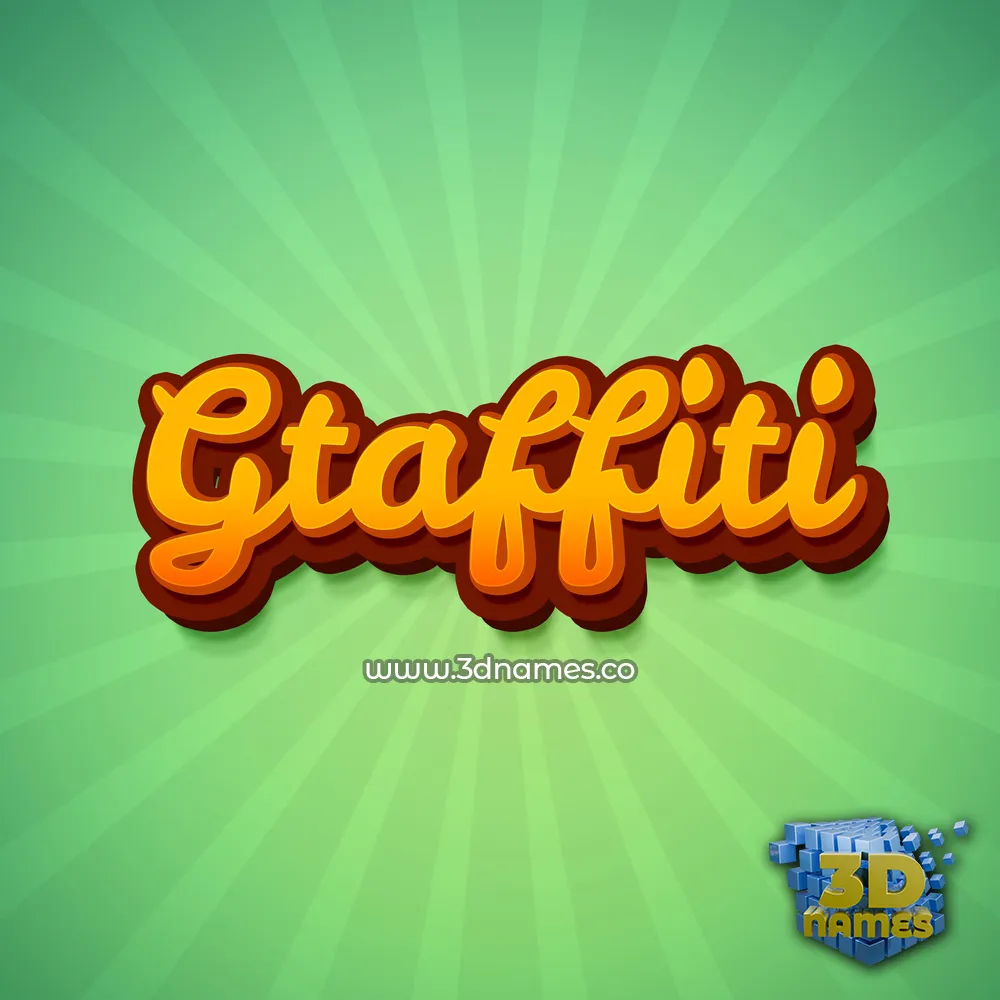 gtaffiti in Green Rays style - 3D name wallpaper