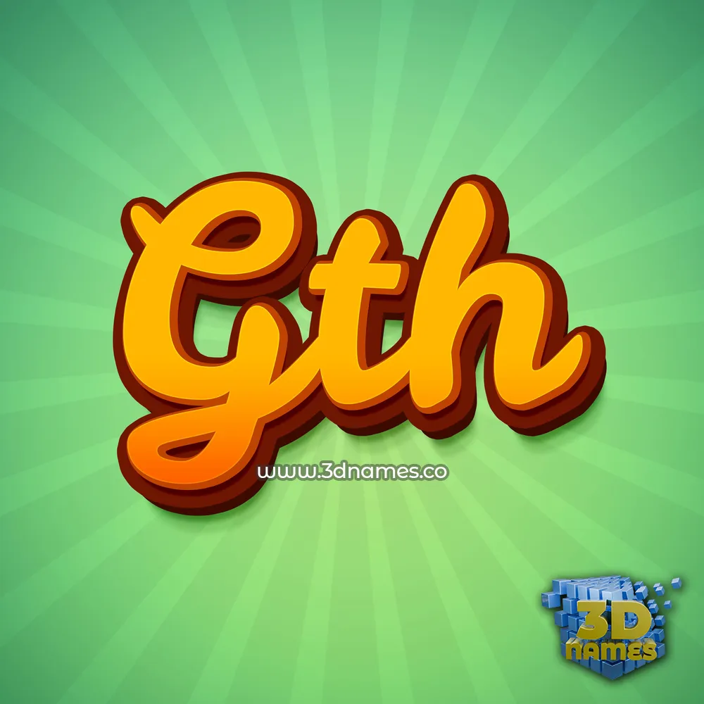 gth in Green Rays style - 3D name wallpaper