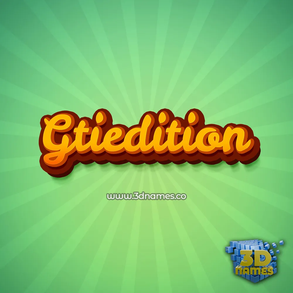 gtiedition in Green Rays style - 3D name wallpaper