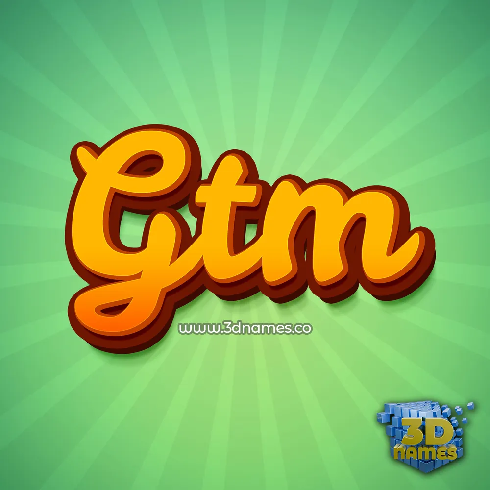 gtm in Green Rays style - 3D name wallpaper