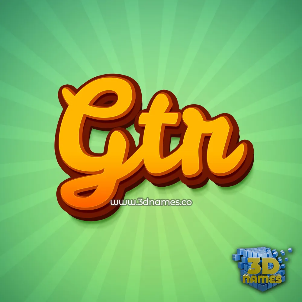 gtr in Green Rays style - 3D name wallpaper