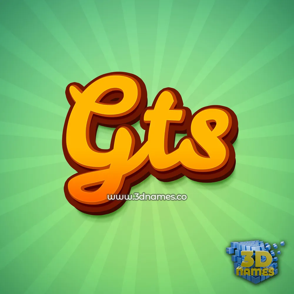 gts in Green Rays style - 3D name wallpaper