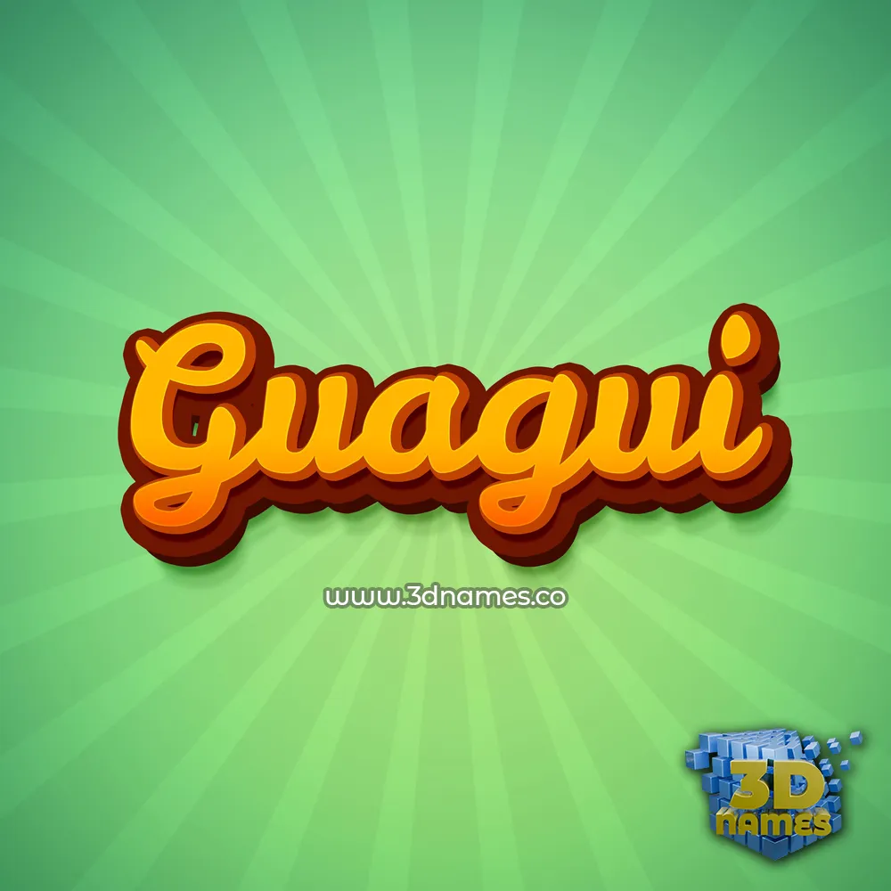 guagui in Green Rays style - 3D name wallpaper