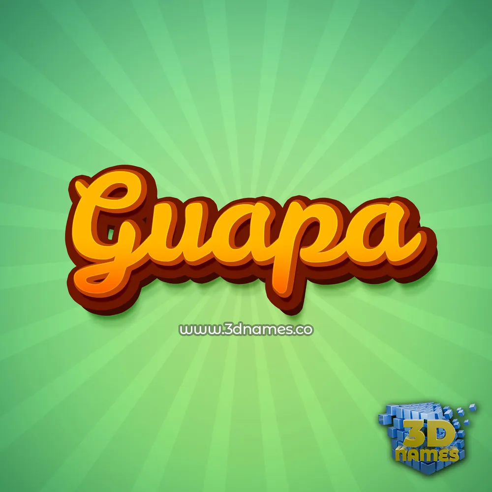 guapa in Green Rays style - 3D name wallpaper